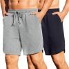 COOFANDY Mens Gym Shorts(Navy Blue/Light Gray Heather)