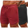 COOFANDY Mens Gym Shorts(Wine Red/Black)