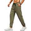 COOFANDY Mens Joggers Pants Regular Fit Casual Pants Lightweight Elastic Waistband Pants with Pockets(Army Green)