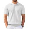 COOFANDY Mens Knit Polo Shirt Short Sleeve Vintage Textured Casual Golf Shirts Summer Beach Top(White)