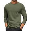 COOFANDY Mens Long Sleeve T Shirts Crew Neck Casual Basic Tee Shirt Lightweight Pullover Shirts(1 Pack-army Green)