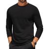 COOFANDY Mens Long Sleeve T Shirts Crew Neck Casual Basic Tee Shirt Lightweight Pullover Shirts(1 Pack-black)