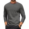 COOFANDY Mens Long Sleeve T Shirts Crew Neck Casual Basic Tee Shirt Lightweight Pullover Shirts(1 Pack-dark Gray)