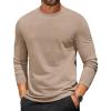COOFANDY Mens Long Sleeve T Shirts Crew Neck Casual Basic Tee Shirt Lightweight Pullover Shirts(1 Pack-khaki)