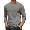 COOFANDY Mens Long Sleeve T Shirts Crew Neck Casual Basic Tee Shirt Lightweight Pullover Shirts(1 Pack-light Gray)