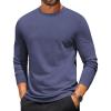 COOFANDY Mens Long Sleeve T Shirts Crew Neck Casual Basic Tee Shirt Lightweight Pullover Shirts(1 Pack-navy Blue)