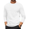 COOFANDY Mens Long Sleeve T Shirts Crew Neck Casual Basic Tee Shirt Lightweight Pullover Shirts(1 Pack-white)