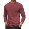COOFANDY Mens Long Sleeve T Shirts Crew Neck Casual Basic Tee Shirt Lightweight Pullover Shirts(1 Pack-wine Red)