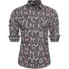 COOFANDY Mens Paisley Printed Shirts Casual Long Sleeve Button Down Shirts Floral Dress Shirt with Pockets(Black)