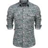 COOFANDY Mens Paisley Printed Shirts Casual Long Sleeve Button Down Shirts Floral Dress Shirt with Pockets(Green)