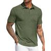COOFANDY Mens Polo Shirts Short Sleeve Casual Golf Shirt Basic Solid Color Collared T-Shirt Stylish Summer Polo T Shirt(Army Green)