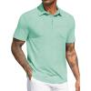 COOFANDY Mens Polo Shirts Short Sleeve Casual Golf Shirt Basic Solid Color Collared T-Shirt Stylish Summer Polo T Shirt(Ice Green)
