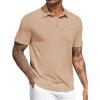 COOFANDY Mens Polo Shirts Short Sleeve Casual Golf Shirt Basic Solid Color Collared T-Shirt Stylish Summer Polo T Shirt(Light Khaki)