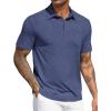 COOFANDY Mens Polo Shirts Short Sleeve Casual Golf Shirt Basic Solid Color Collared T-Shirt Stylish Summer Polo T Shirt(Navy Blue)