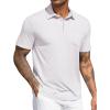 COOFANDY Mens Polo Shirts Short Sleeve Casual Golf Shirt Basic Solid Color Collared T-Shirt Stylish Summer Polo T Shirt(White)