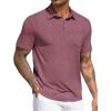 COOFANDY Mens Polo Shirts Short Sleeve Casual Golf Shirt Basic Solid Color Collared T-Shirt Stylish Summer Polo T Shirt(Wine Red)