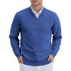 COOFANDY Mens Quarter Zip Pullover Slim Fit Lightweight Knit Pullover Sweaters Casual Polo Sweater(Blue)