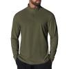 COOFANDY Mens Quarter Zip Pullover Sweatshirt UPF 50+ Long Sleeve Sun Protection Shirts Golf Running Rash Guard T-Shirts(Army Green)