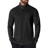 COOFANDY Mens Quarter Zip Pullover Sweatshirt UPF 50+ Long Sleeve Sun Protection Shirts Golf Running Rash Guard T-Shirts(Black)