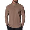 COOFANDY Mens Quarter Zip Pullover Sweatshirt UPF 50+ Long Sleeve Sun Protection Shirts Golf Running Rash Guard T-Shirts(Brown)
