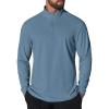 COOFANDY Mens Quarter Zip Pullover Sweatshirt UPF 50+ Long Sleeve Sun Protection Shirts Golf Running Rash Guard T-Shirts(Deep Blue)