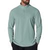 COOFANDY Mens Quarter Zip Pullover Sweatshirt UPF 50+ Long Sleeve Sun Protection Shirts Golf Running Rash Guard T-Shirts(Green)
