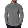 COOFANDY Mens Quarter Zip Pullover Sweatshirt UPF 50+ Long Sleeve Sun Protection Shirts Golf Running Rash Guard T-Shirts(Grey)
