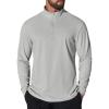 COOFANDY Mens Quarter Zip Pullover Sweatshirt UPF 50+ Long Sleeve Sun Protection Shirts Golf Running Rash Guard T-Shirts(Light Grey)