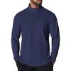 COOFANDY Mens Quarter Zip Pullover Sweatshirt UPF 50+ Long Sleeve Sun Protection Shirts Golf Running Rash Guard T-Shirts(Navy Blue)