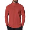 COOFANDY Mens Quarter Zip Pullover Sweatshirt UPF 50+ Long Sleeve Sun Protection Shirts Golf Running Rash Guard T-Shirts(Red)