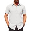 COOFANDY Mens Short Sleeve Dress Shirts Wrinkle Free Button Down Shirts Stain Shield Shirts with Pocket(White)