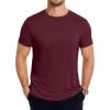 COOFANDY Men’s Short Sleeve T-Shirts Crew Neck Casual Summer T Shirts 1-3 Pack Basic Tee Shirt(A-dark Red 1pack)