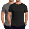 COOFANDY Men’s Short Sleeve T-Shirts Crew Neck Casual Summer T Shirts 1-3 Pack Basic Tee Shirt(B- Black/Dark Grey -2 Pack)