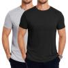 COOFANDY Men’s Short Sleeve T-Shirts Crew Neck Casual Summer T Shirts 1-3 Pack Basic Tee Shirt(B- Black/Light Grey -2 Pack)