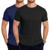 COOFANDY Men’s Short Sleeve T-Shirts Crew Neck Casual Summer T Shirts 1-3 Pack Basic Tee Shirt(B- Black/Navy Blue -2 Pack)