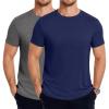 COOFANDY Men’s Short Sleeve T-Shirts Crew Neck Casual Summer T Shirts 1-3 Pack Basic Tee Shirt(B- Dark Grey/Navy Blue -2 Pack)