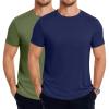 COOFANDY Men’s Short Sleeve T-Shirts Crew Neck Casual Summer T Shirts 1-3 Pack Basic Tee Shirt(B- Navy Blue/Army Green -2 Pack)