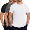 COOFANDY Men’s Short Sleeve T-Shirts Crew Neck Casual Summer T Shirts 1-3 Pack Basic Tee Shirt(C- Black/Dark Grey/White -3 Pack)