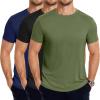 COOFANDY Men’s Short Sleeve T-Shirts Crew Neck Casual Summer T Shirts 1-3 Pack Basic Tee Shirt(C- Black/Navy Blue/Army Green -3 Pack)