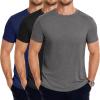 COOFANDY Men’s Short Sleeve T-Shirts Crew Neck Casual Summer T Shirts 1-3 Pack Basic Tee Shirt(C- Black/Navy Blue/Dark Grey -3 Pack)