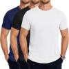 COOFANDY Men’s Short Sleeve T-Shirts Crew Neck Casual Summer T Shirts 1-3 Pack Basic Tee Shirt(C- Black/Navy Blue/White -3 Pack)