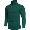 COOFANDY Men’s Slim Fit Turtleneck Cotton T Shirts Casual Long Sleeve Lightweight Pullover Sweater Basic Tops(Dark Green)