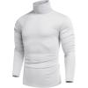 COOFANDY Men’s Slim Fit Turtleneck Cotton T Shirts Casual Long Sleeve Lightweight Pullover Sweater Basic Tops(White)