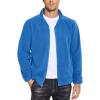 COOFANDY Men’s Soft Polar Fleece Jacket Lightweight Full Zip Jackets Casual Outdoor Warm Jackets Coats with Pockets(Blue)