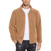 COOFANDY Men’s Soft Polar Fleece Jacket Lightweight Full Zip Jackets Casual Outdoor Warm Jackets Coats with Pockets(Light Brown)