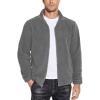 COOFANDY Men’s Soft Polar Fleece Jacket Lightweight Full Zip Jackets Casual Outdoor Warm Jackets Coats with Pockets(Medium Grey)