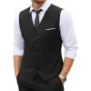 COOFANDY Men’s Suit Vest Slim Fit Business Formal Waistcoat Casual Dress Vest(A-black)