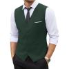 COOFANDY Men’s Suit Vest Slim Fit Business Formal Waistcoat Casual Dress Vest(Green)