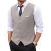 COOFANDY Men’s Suit Vest Slim Fit Business Formal Waistcoat Casual Dress Vest(Moon Grey)