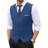 COOFANDY Men’s Suit Vest Slim Fit Business Formal Waistcoat Casual Dress Vest(Peacock Blue)